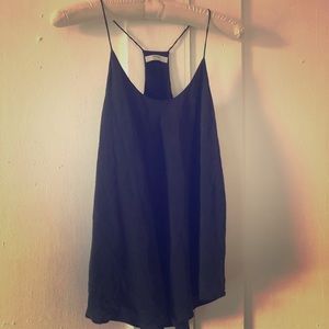 Black Grana Silk Racerback Cami